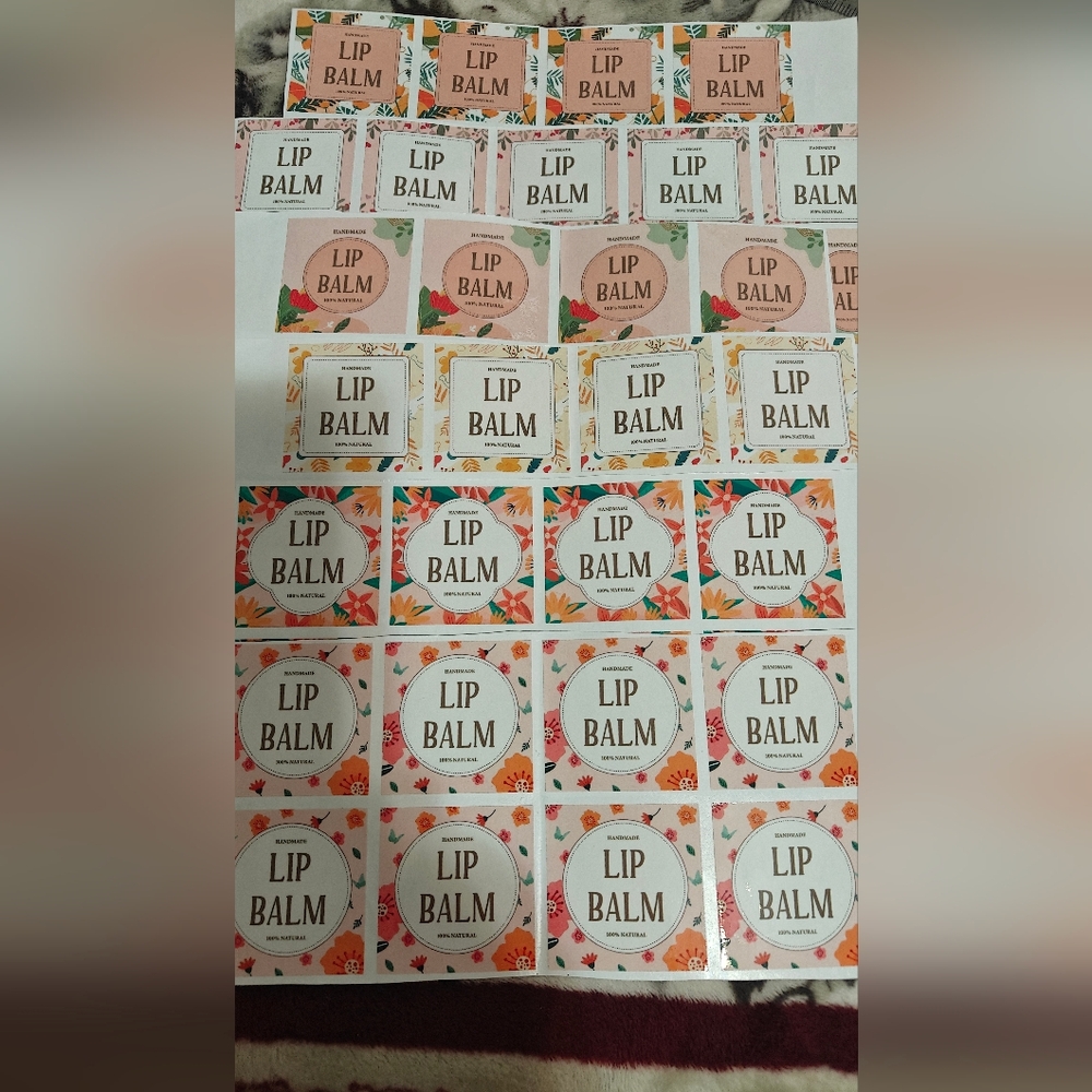 Assorted Lip Balm Stickers 70 Pieces